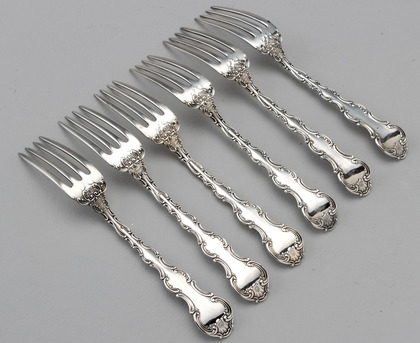 Gorham Sterling Silver Strasbourg Dessert Forks (Set of 6) - 1897